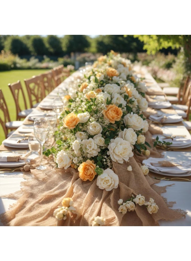 لفافة روبان فاشون من قماش الجوت الطبيعي بعرض 50 سم تُباع بالمتر للمنزل والحديقة (50 سم × 10 م) - Image 5