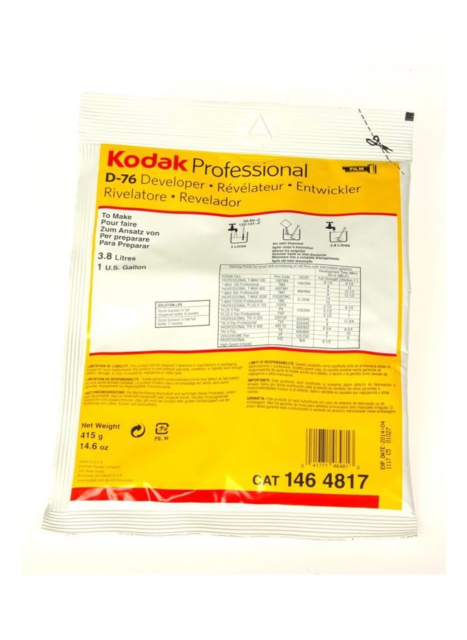 Kodak D-76 Developer Powder, B and W Film 1 Gallon 