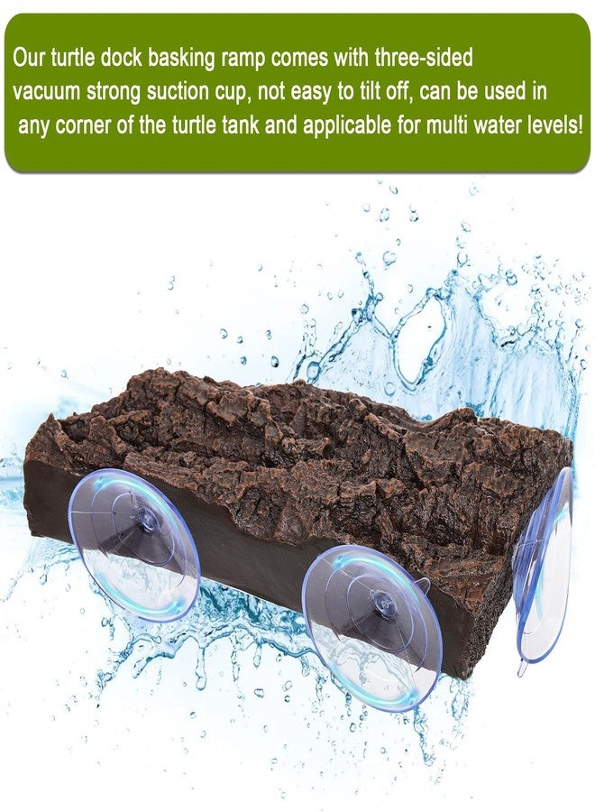 ZENFUN Turtle Basking Platform, Fish Tank Aquarium Tortoise Climbing Platform with 3 Suction Cups, Baby Tortoise Resting Terrace, Climbing Ramp Shale Reptiles Dock for Terrapins, Frogs - Image 3