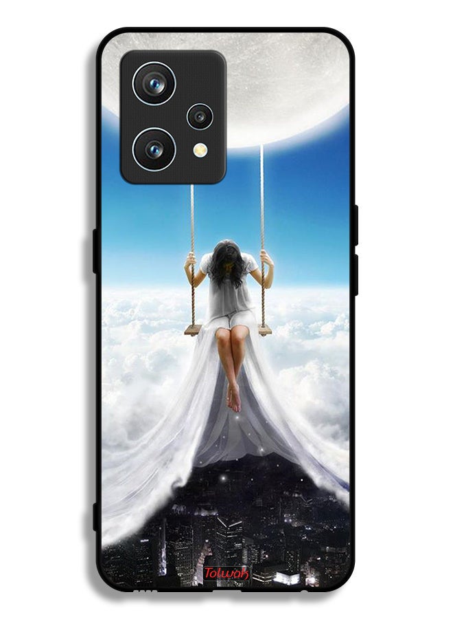 Tolwak Realme 9 Pro Plus Protective Case Cover Moon Clouds Town Art  - Image 1