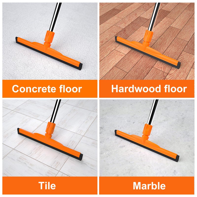 ITTAR Heavy-Duty Floor Squeegee, 62" Adjustable Handle, EVA Foam Blade, Ideal for Concrete, Garage, Patio & More - Image 2