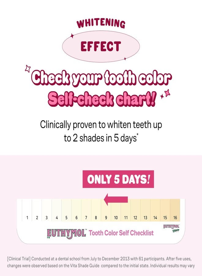 Euthymol مجموعة برنامج تبييض الأسنان من يوتيمول - جل معزز (0.16 أونصة سائلة) وشرائط (5 قطع)، أسنان أكثر بياضًا بشكل ملحوظ في 5 أيام فقط، إزالة بقع القهوة، العناية بالفم - Image 5