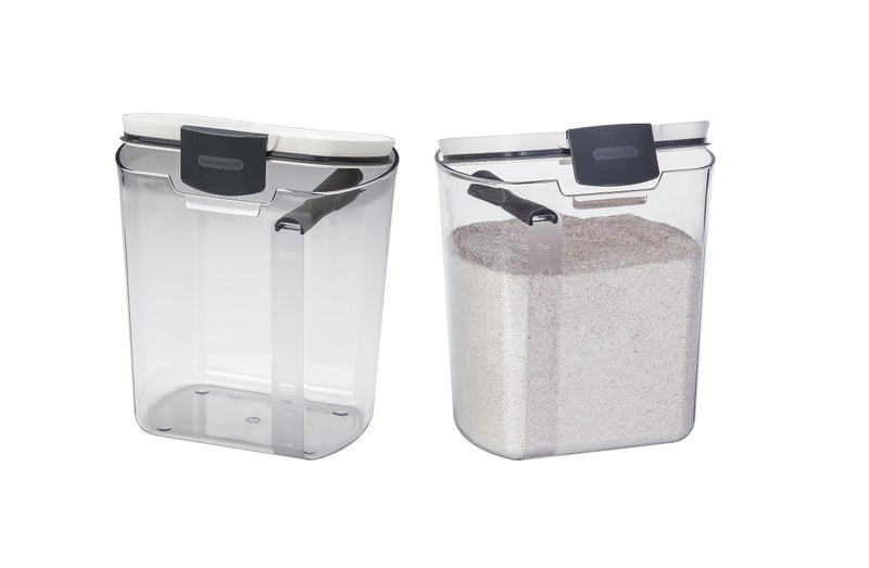 Progressive International Prepworks ProKeeper 2 Piece Kitchen Clear Food Bakers Kitchen Storage Organization Canister Set Flour 4Quart