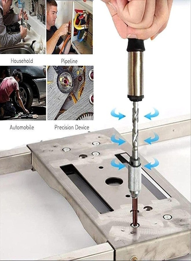 Mrisata Push Pull Ratchet Screwdriver Adjustment Spiral Ratchet Screwdriver with 5 Replaceable Heads (A) - Image 4