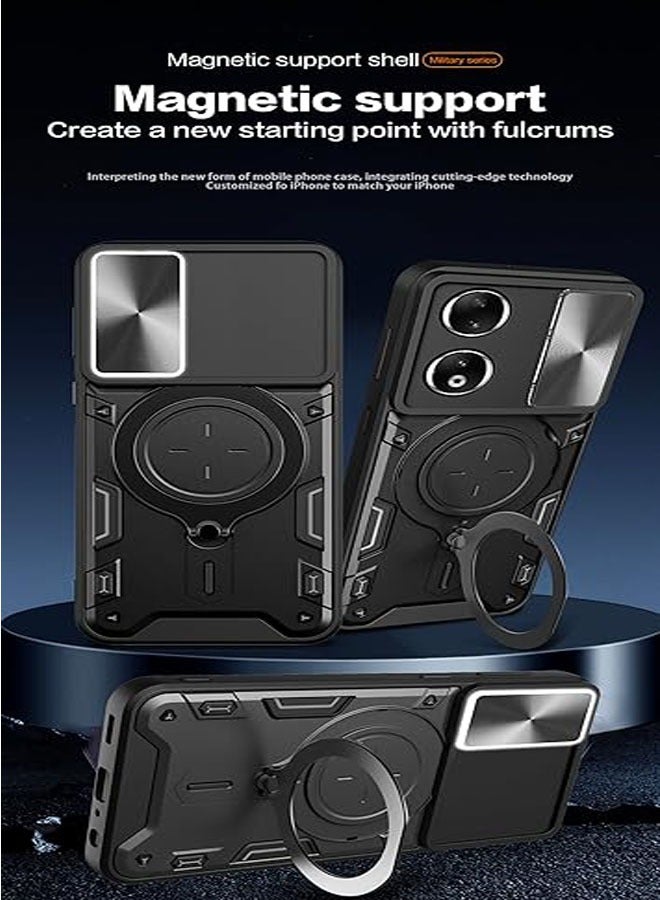 عام غطاء هاتف هونر 90 5G مع غطاء كاميرا انزلاقي مع حلقة دعامة متكاملة 【حماية كاميرا كاملة】 【درجة عسكرية】 غطاء مقاوم للصدمات. - Image 4