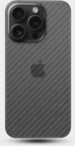 iyanzi for iPhone 16 Pro 6.3 inch Back Screen Protector 3D Carbon Fiber Ultra Thin Protective Film-2 Packs-Transparent - Image 2