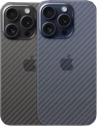 iyanzi for iPhone 16 Pro 6.3 inch Back Screen Protector 3D Carbon Fiber Ultra Thin Protective Film-2 Packs-Transparent - Image 1