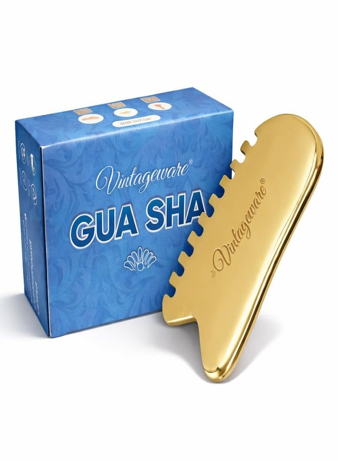 Vintageware® Kansa Teeth Comb Gua Sha for Face, Head Massage | Reduces Puffiness, Promotes Lymphatic Drainage, Tightens & Lifts Skin | Gua Sha For Skin, Neck, Back, Shoulder (Heart Shape-Teeth Comb-I) - Image 1