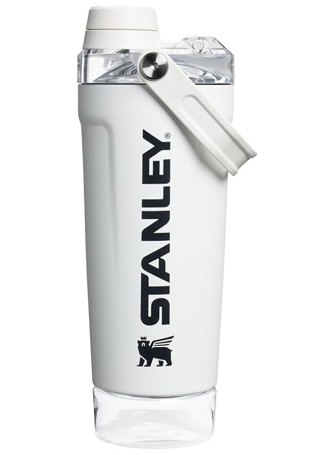 Stanley Activate Shaker Bottle 20 oz | Leakproof Insulated Stainless Steel Shaker Cup | Base Storage and Twist On Fast Flow Lid | Protein Shakes and Pre Workout Powder | BPA-Free | Chalk - Image 1