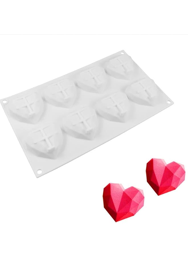 S-TOP 8 Grids Silicone Mousse Cake Mold Diamond Heart Shape Silicone Mold Dessert Jelly Pudding Diy Cake Mould Pastry Cake Tool - Image 5