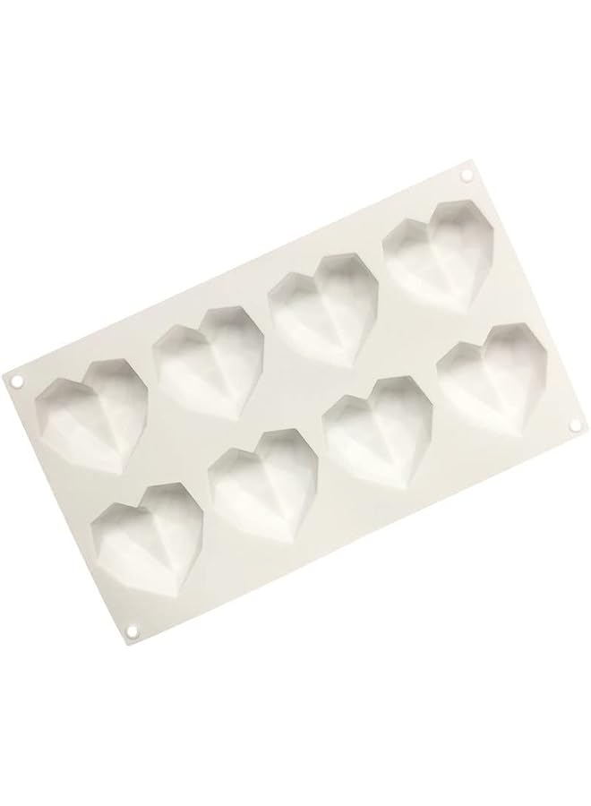 S-TOP 8 Grids Silicone Mousse Cake Mold Diamond Heart Shape Silicone Mold Dessert Jelly Pudding Diy Cake Mould Pastry Cake Tool - Image 3