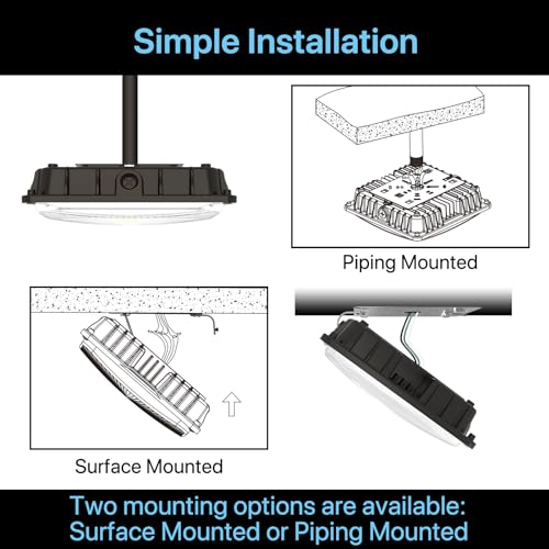 HYPERLITE LED Canopy Light 45W: 6300LM 5000K Daylight - 120-277V LED Canopy Lights Outdoor IP65 Waterproof for Workshop Carport Entrance - 1 Pack - Image 4