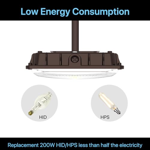 HYPERLITE LED Canopy Light 45W: 6300LM 5000K Daylight - 120-277V LED Canopy Lights Outdoor IP65 Waterproof for Workshop Carport Entrance - 1 Pack - Image 5