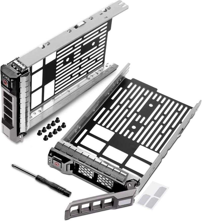 WORKDONE 2-Pack - 3.5 inch Hard Drive Caddy - Compatible for Dell PowerEdge Selected 13th-11th Gen.Servers - with Detailed Installation Manual - Sled Front Sticker Labels - Screwdriver - Tray Screws - Image 5