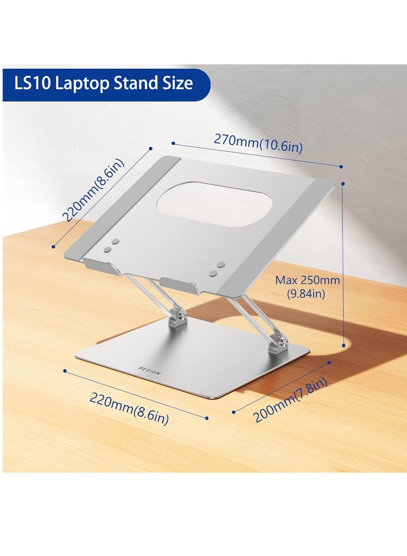 Aluminum Laptop Stand Comfortable Adjustable Notebook Computer Riser Compatible with MacBook Air Pro Dell Watch Lenovo and All 11-17 Inch Aluminum  - Image 5