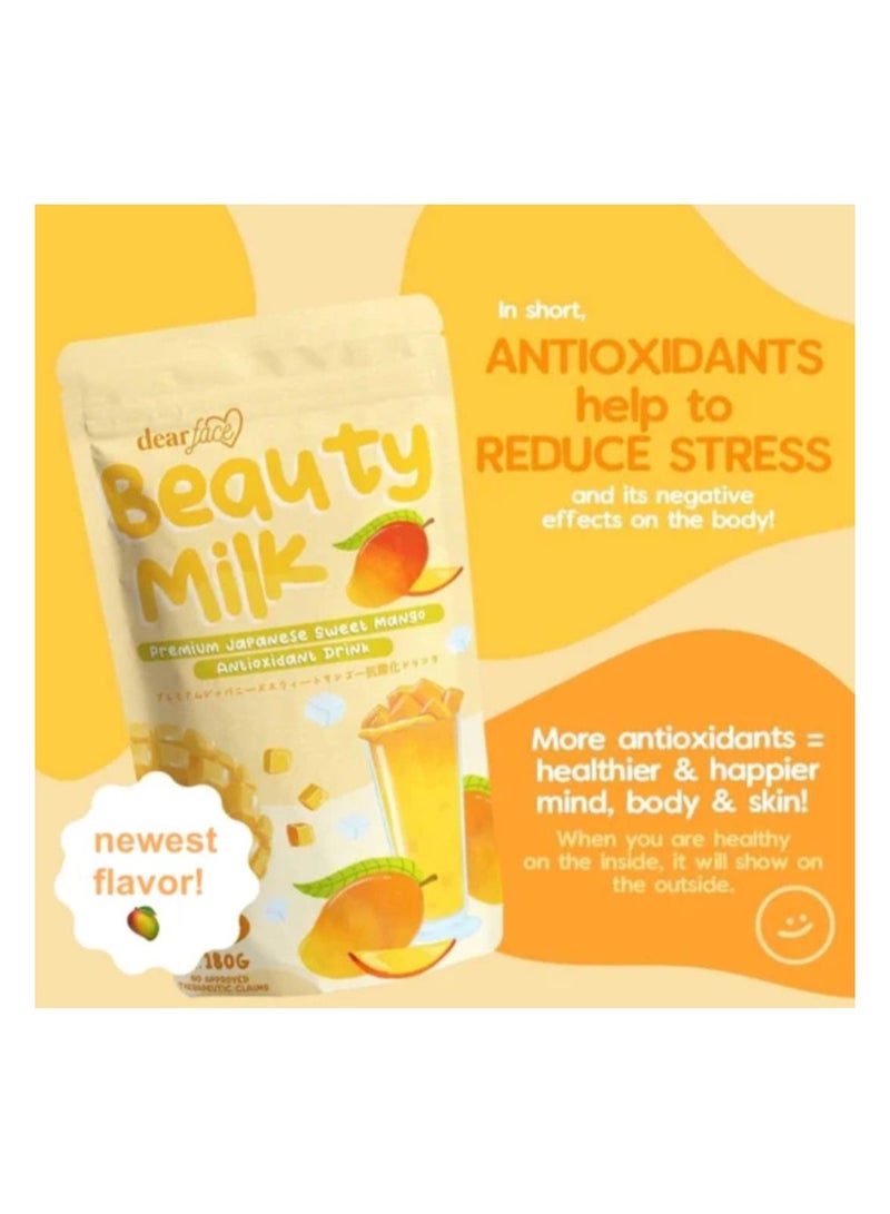 دير فيس بيوتي ميلك مانجو، مضاد للأكسدة، مكمل تجميل، مشروب مضاد للشيخوخة - Image 2