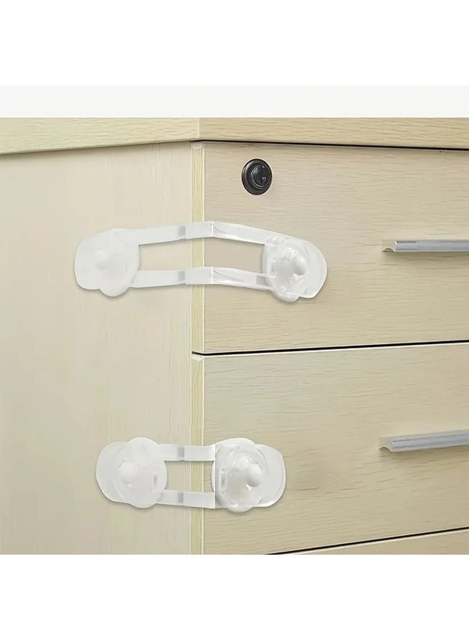 10pcs Multi Functional Safety Hasps Anti Pinch Drawer Locks Soft Strap Toilet Lock - Image 5