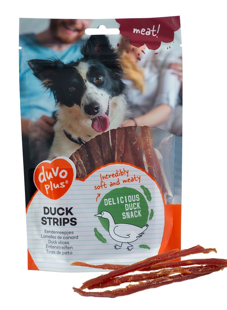 duvo Plus Duck Strips Snack For Dogs 80G - Image 1