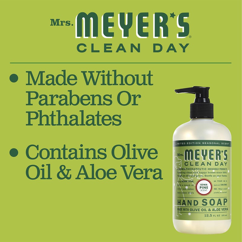 MRS. MEYER'S CLEAN DAY Hand Soap, Made with Essential Oils, Biodegradable Formula, Limited Edition Iowa Pine, 12.5 Fl. Oz - Pack of 3 - Image 4