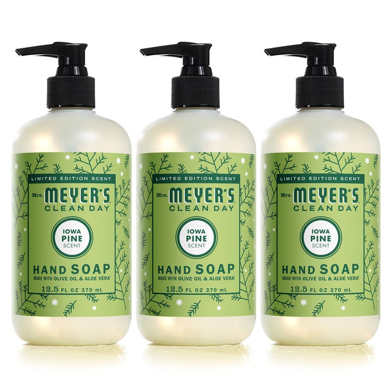MRS. MEYER'S CLEAN DAY Hand Soap, Made with Essential Oils, Biodegradable Formula, Limited Edition Iowa Pine, 12.5 Fl. Oz - Pack of 3 - Image 1