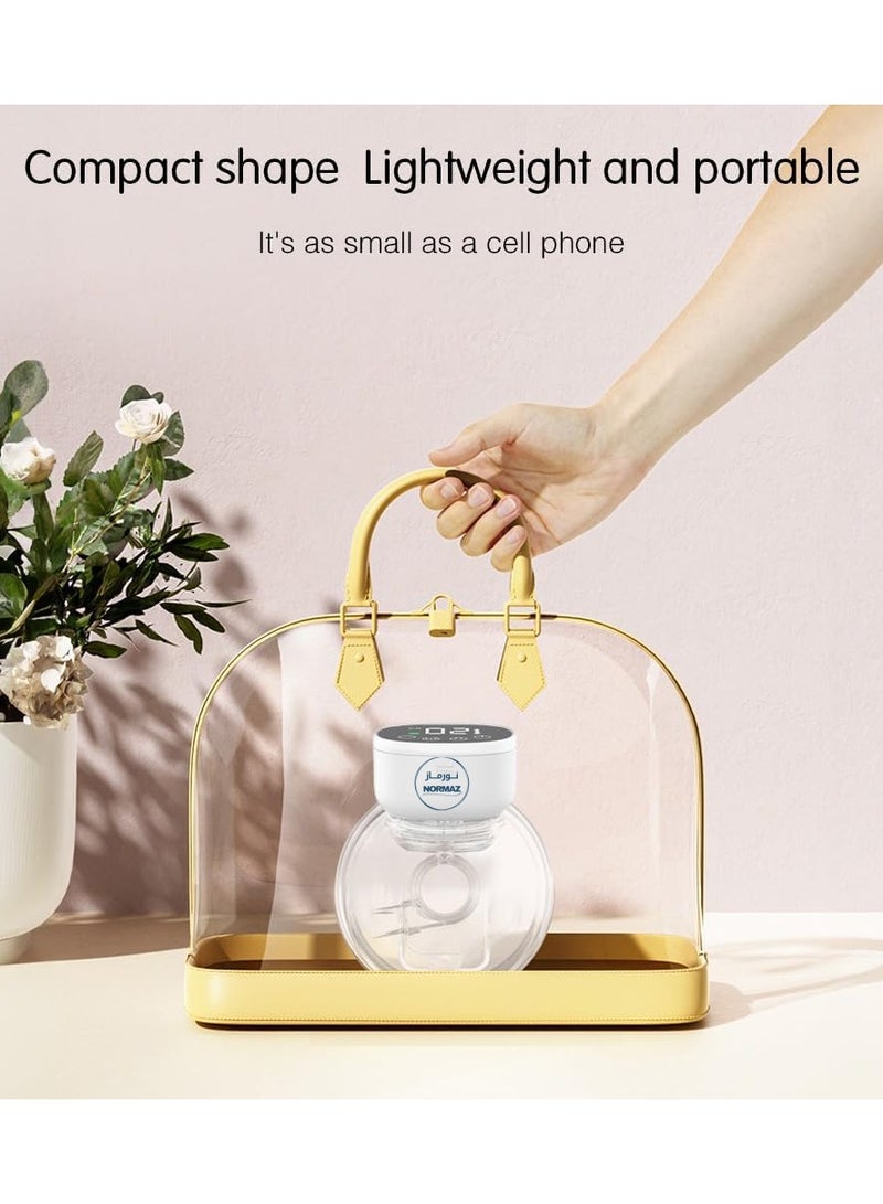 نورماز مضخة حليب كهربائية 2 قابلة للارتداء بدون استخدام اليدين – محمولة، هادئة، خفيفة الوزن، مقاومة للتسرب – 3 أوضاع و9 مستويات شفط – قابلة لإعادة الشحن عبر USB – - Image 5