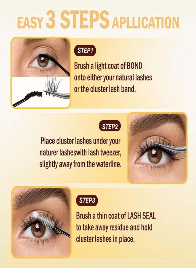 LANKIZ Lash Bond and Seal Cluster Lash Glue for Eyelash Clusters, Waterproof Eyelash Glue for DIY Lash Extension, Long Lasting 72H Super Hold Black Lash Adhesive for Beginners(10ML) - Image 5