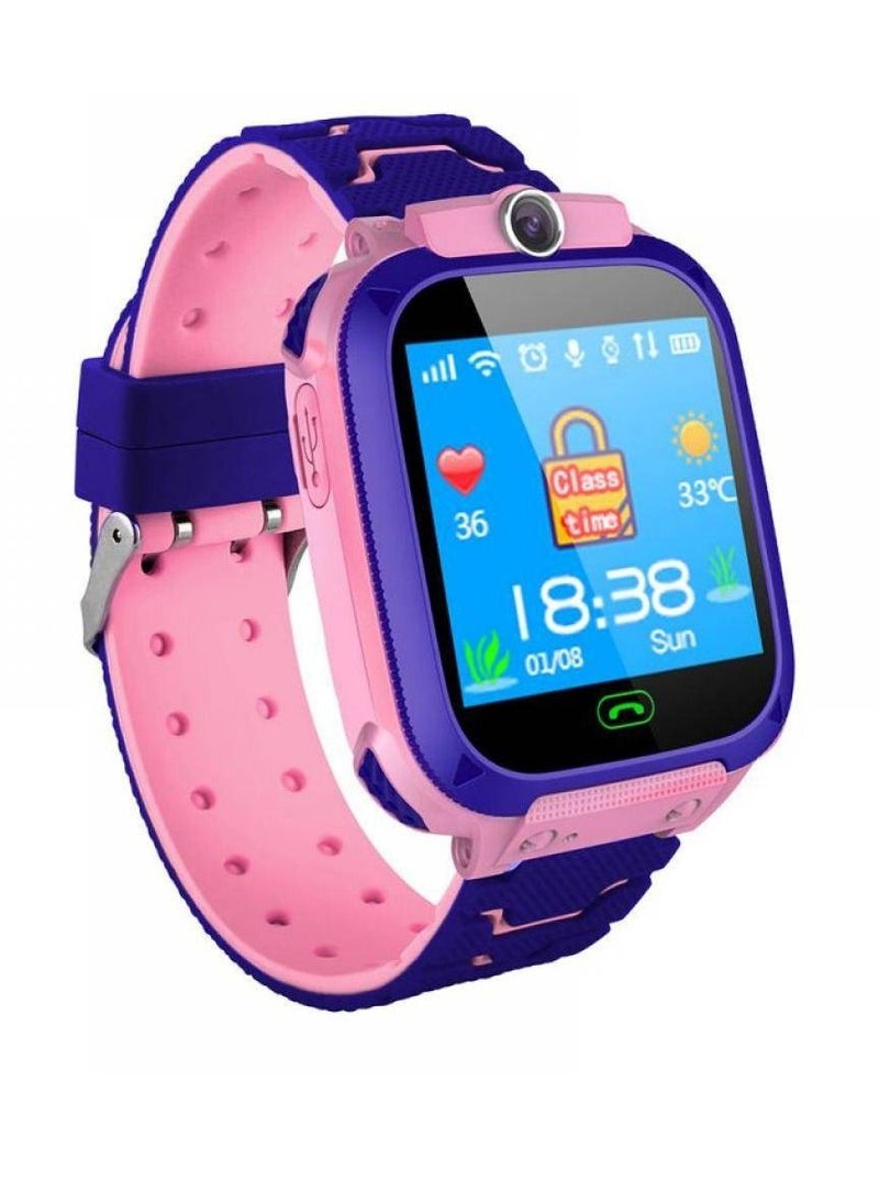 XO - Ultra-thin Waterproof Kids Tracker Phone Call For Boys Girls Sport Smart Watch Pink - Image 1