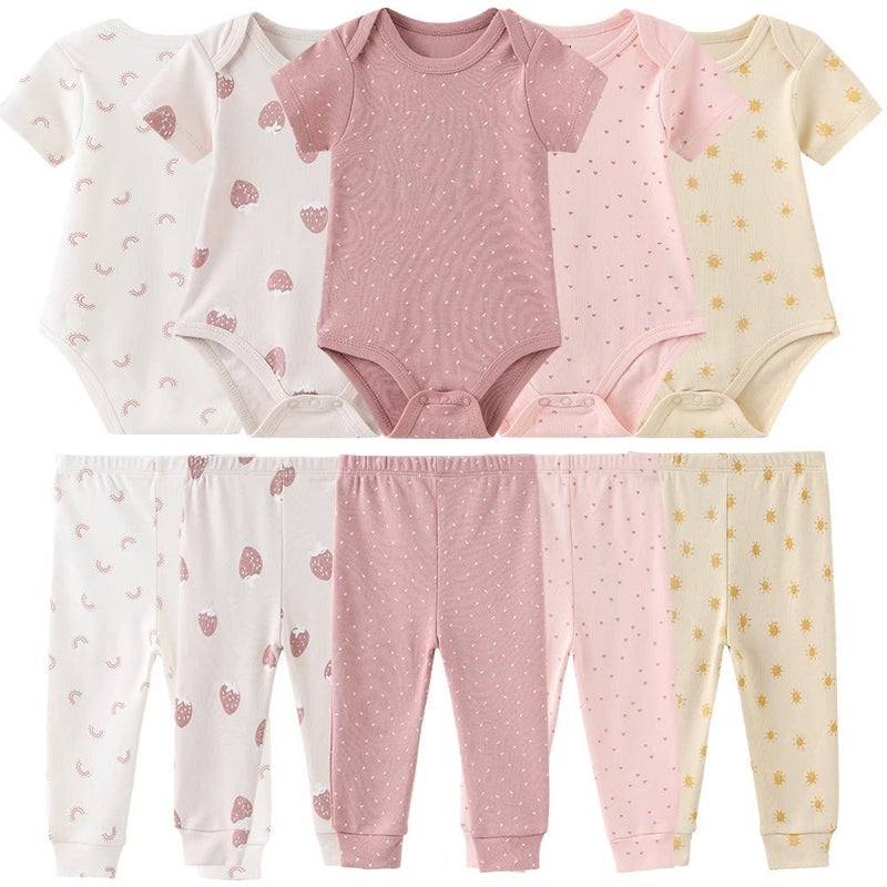 Kiddiezoom Baby Layette Set Baby Boys' 10-Piece Bodysuits Pants Set Toddler Girl Boy Unisex Baby Gift Setsâ€¦ - Image 1