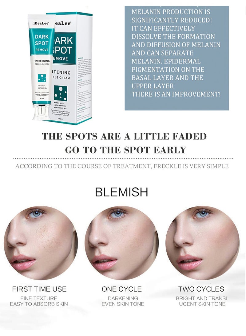 iBealee Dark Spot Remove, Mild Whitening Freckle Facial Cream, Pigmentation Sun Spots and Age Spots Treatment, Blemish Remover Lightening Cream, 20g  - Image 3
