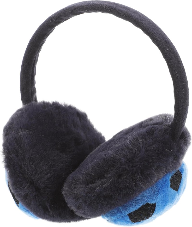 Plush Football Earmuffs Blue Winter Warm Ear Cover Thickened Outdoor Protective Ear Muffs for Boys - Image 1