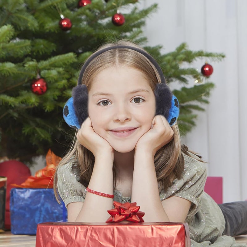 Plush Football Earmuffs Blue Winter Warm Ear Cover Thickened Outdoor Protective Ear Muffs for Boys - Image 4