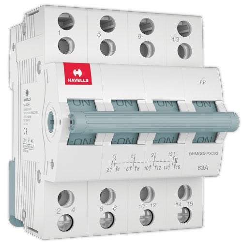 Havells Higher Rating MCB Changeover FP PVC Plastic Base Model (White) - Image 2
