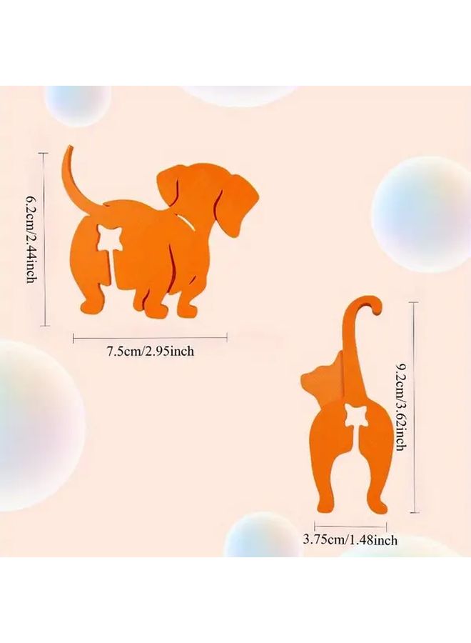 Orange Dog Cat Butt Bread Bag Clip 2 Pack Fun Sealing Clip Practical Snack Bag Clip - Image 3