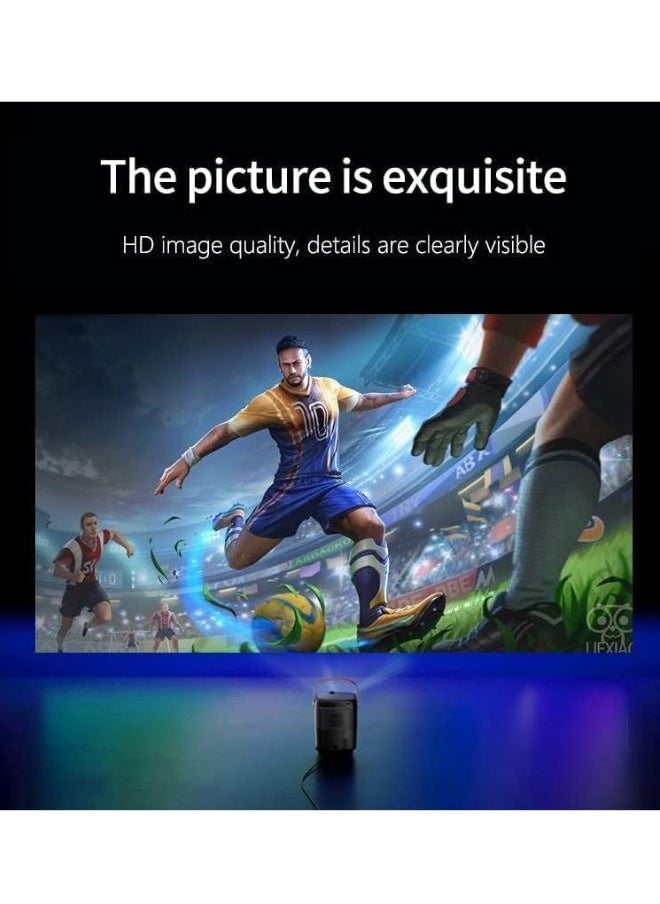 Umiio A008 Intelligent Screen Projector 5G WiFi & Bluetooth, 1080P HD Home Entertainment Hub, Compact Design, Wireless Streaming, Smart Projection, Higher Resolution Brightness,  For Move Music TV Game Casting Black