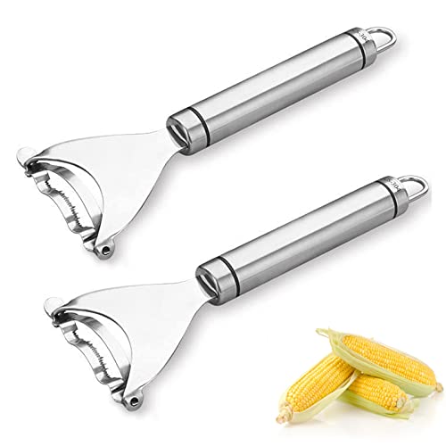 2PCS Corn Planer Cutter Thresher Peeler Corn Thresher Cob Stripper ToolPremium Stainless Steel Corn Thresher Cob Remover tool with Ergonomic Handle