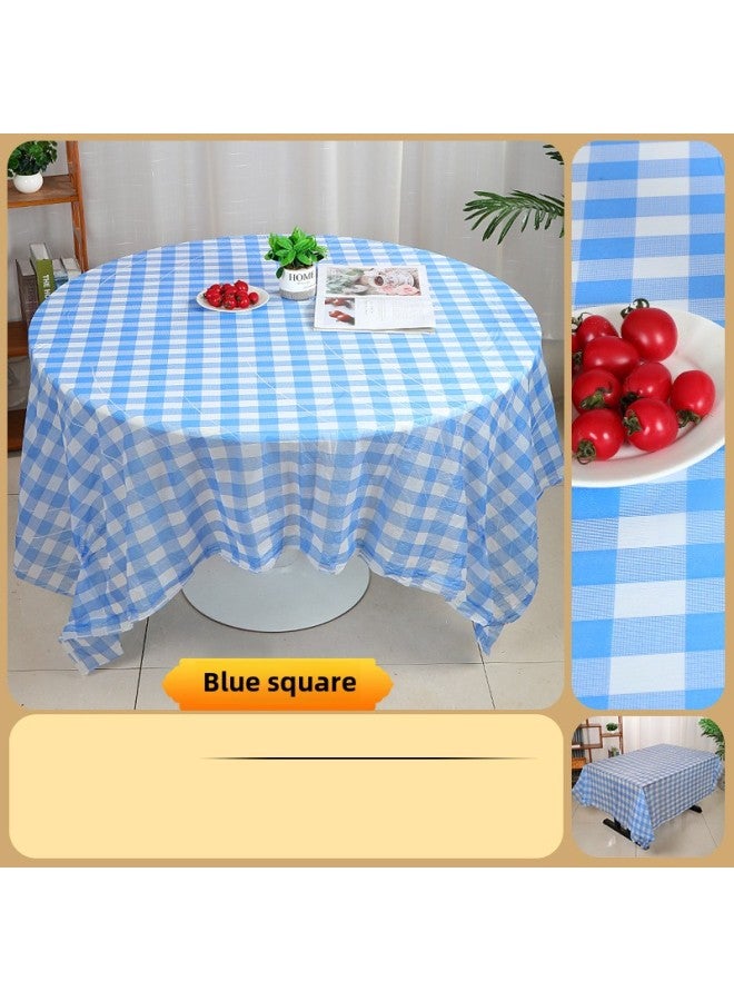 Disposable Tablecloth Round Table Plastic Tablecloth Printed Tablecloth Thickeneded Party Home Square Tablecloth Restaurant-Color:"blue Grid" 2.0x 2.1m Sheets - Image 1