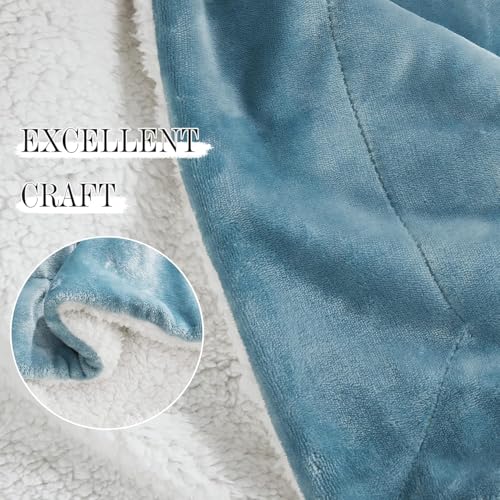 VAS COLLECTIONS Flannel Sherpa Baby Blanket | 2-Layer Soft & Fluffy AC Blanket | 250 GSM, 800 g Lightweight All-Season Wrapping Sheet for Newborns (Baby Aqua, 130 × 105 cm, 3–24 Months) - Image 3