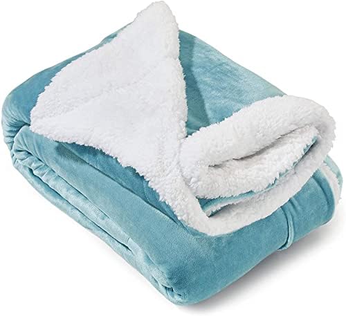 VAS COLLECTIONS Flannel Sherpa Baby Blanket | 2-Layer Soft & Fluffy AC Blanket | 250 GSM, 800 g Lightweight All-Season Wrapping Sheet for Newborns (Baby Aqua, 130 × 105 cm, 3–24 Months) - Image 1