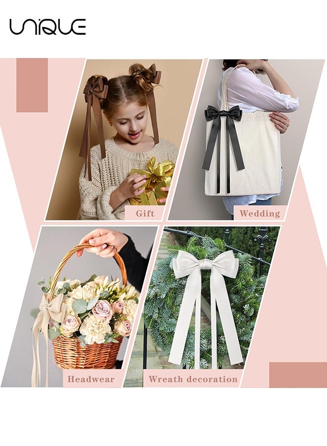 Unique 6 Pcs Large Bow Hair Clips for Women Double Hair Bows Hair Ribbon Bow Clips Large Hair Barrettes Y2k Hair Clips with Long Tail Cute Hair Accessories for Women Girl Teens Gifts - Image 5