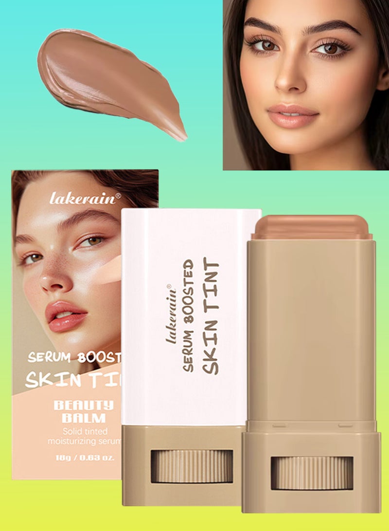 lakerain Serum Boosted Skin Tint Beauty Balm Solid Tinted Moisturizing Serum Contour Stick Foundation Face Sticks for Women Natural Finish Makeup Foundation Face Stick Contour Stick 18g 06 - Image 1