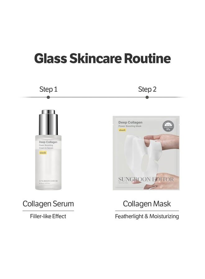 SUNGBOON EDITOR Deep Collagen Boost Set | Collagen Face Mask & Serum for Face, Real collagen 2,160,000ppb, Volufiline, Glass Skin, Skin Elasticity, Volumizing, Korean Skin Care, 37gx4ea & 1.01fl.oz - Image 3