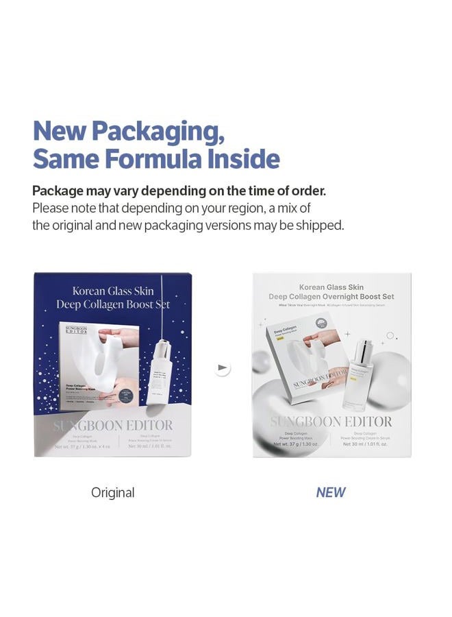 SUNGBOON EDITOR Deep Collagen Boost Set | Collagen Face Mask & Serum for Face, Real collagen 2,160,000ppb, Volufiline, Glass Skin, Skin Elasticity, Volumizing, Korean Skin Care, 37gx4ea & 1.01fl.oz - Image 2