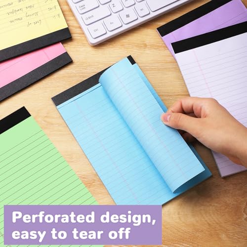 Thboxes 12 Packs Legal Pads 5x8, Totally 360 Sheets Colored Legal Pads 5x8 College Ruled Writing Pads Small Note Pads 30 Sheets/Pad Tablets Lined Notepad for School, Office, To-Do Lists - Image 4