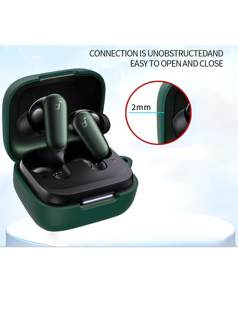 جراب سيليكون متوافق مع Anker Soundcore R50i NC/P30i NC، جراب ناعم ورفيع صديق للبشرة، غطاء حماية مقاوم للصدمات مع حلقة تثبيت - أزرق - Image 4