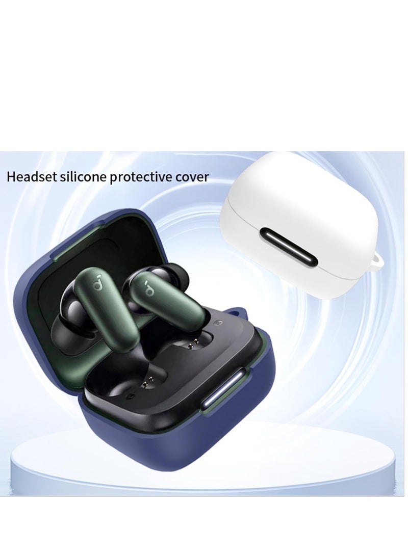 جراب سيليكون متوافق مع Anker Soundcore R50i NC/P30i NC، جراب ناعم ورفيع صديق للبشرة، غطاء حماية مقاوم للصدمات مع حلقة تثبيت - أزرق - Image 5