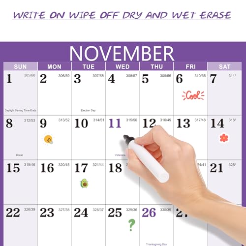 Artfan 2026 Yearly Wall Calendar - 2026 Calendar, JAN 2026 - DEC 2026, Yearly Calendar/Planner, 34.3" x 22.8"(Open), 2026 Wall Calendars with Double-Sided Round Sticks - Colorful - Image 4