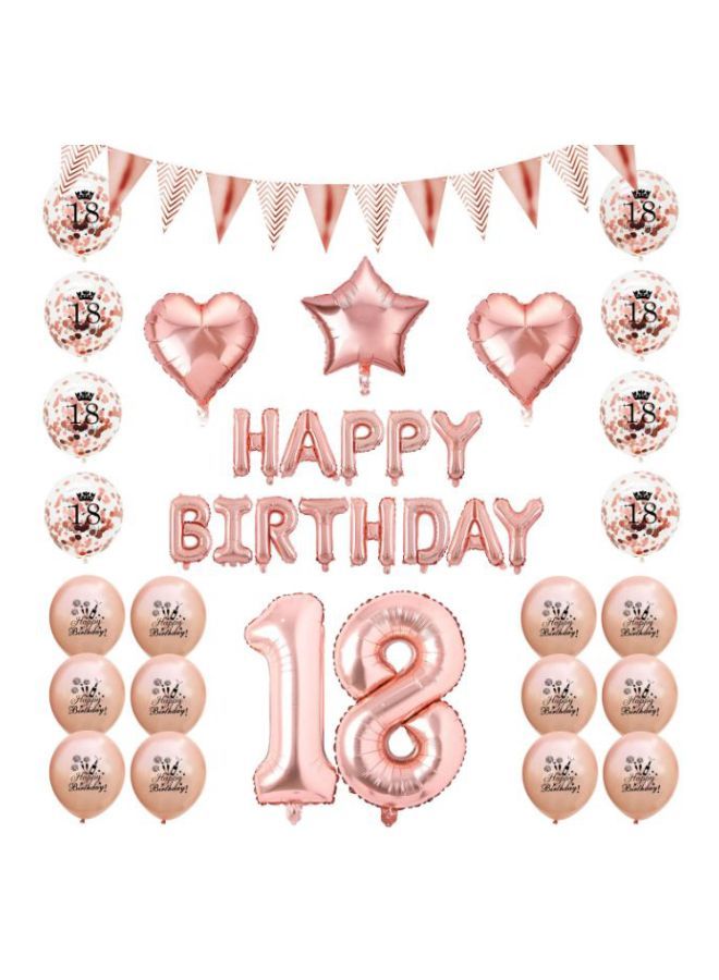 NIBEMINENT 27-Piece 18th Birthday Party Decorative Printed Balloons Set - Image 1