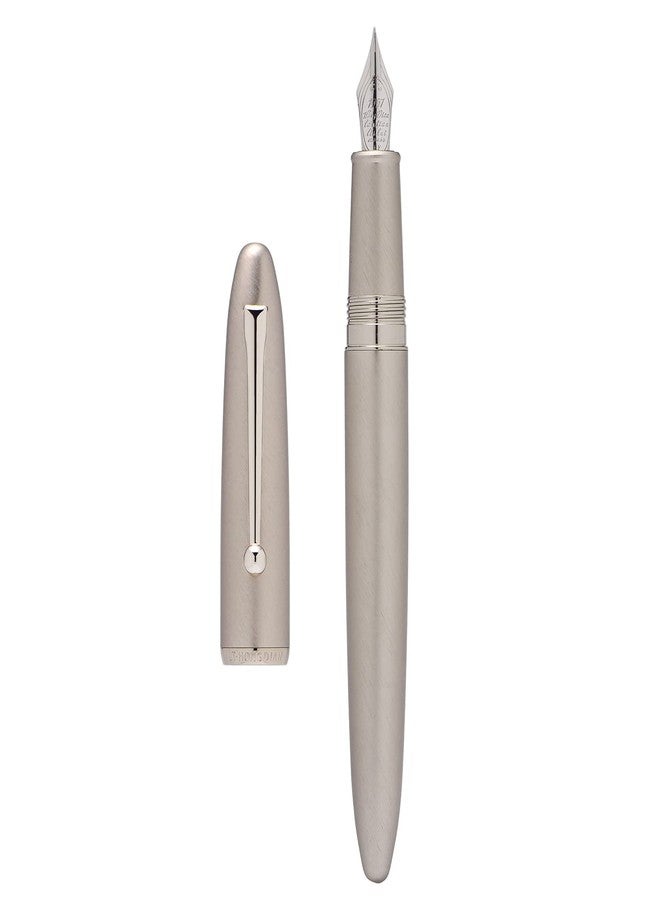 Asvine Hongdian 620 Silver Metal Fountain Pen Extra Fine Nib Classic Pen Office Pen Writing with Metal Box - Image 1