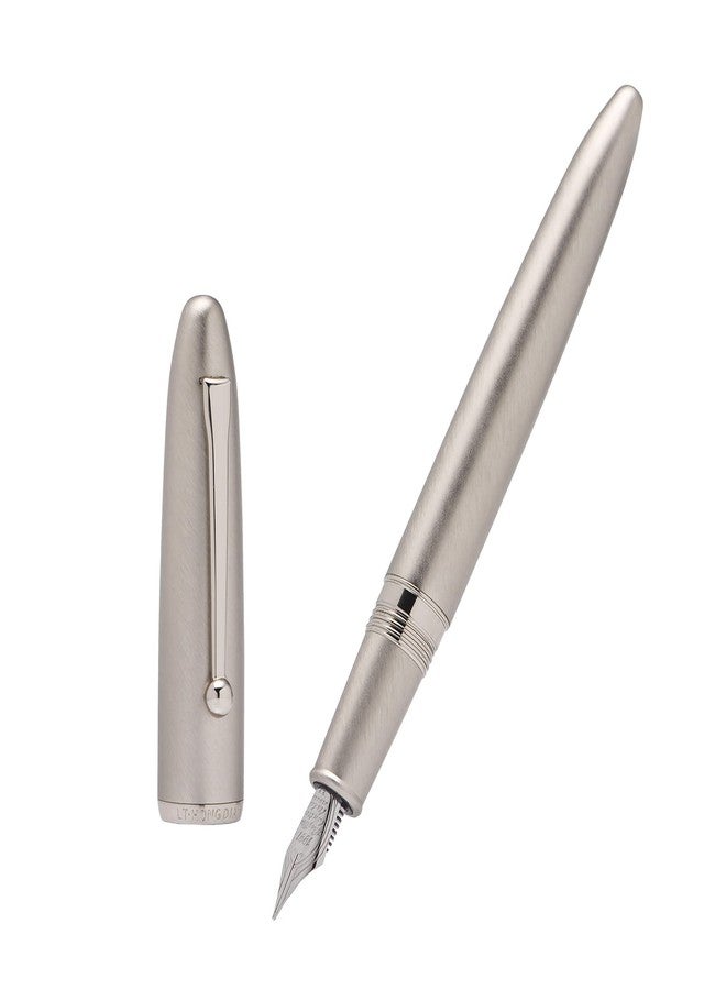 Asvine Hongdian 620 Silver Metal Fountain Pen Extra Fine Nib Classic Pen Office Pen Writing with Metal Box - Image 2