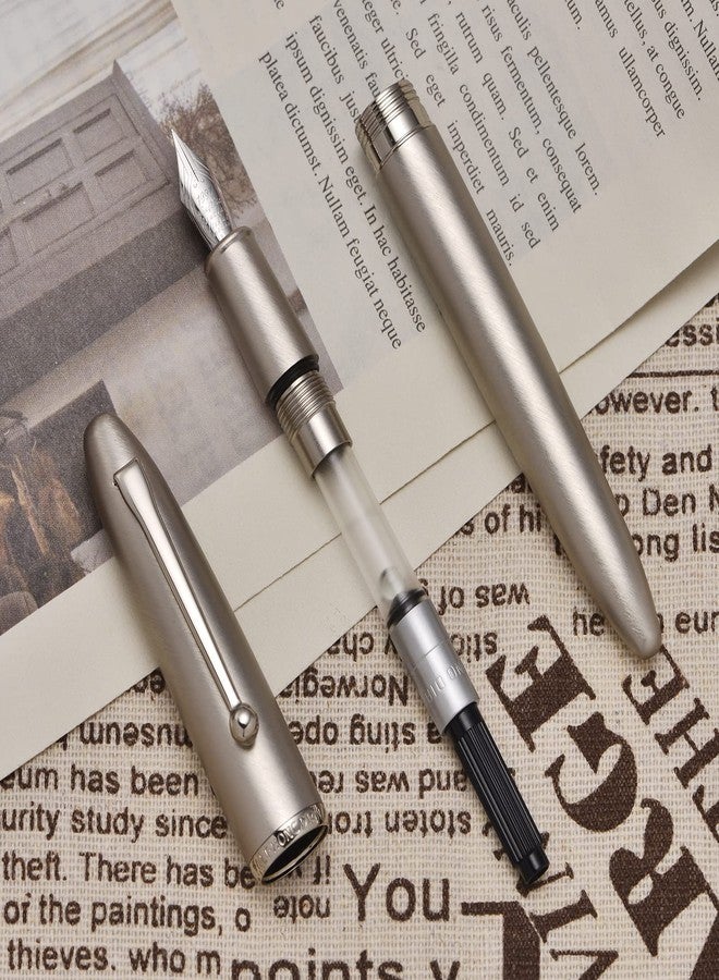 Asvine Hongdian 620 Silver Metal Fountain Pen Extra Fine Nib Classic Pen Office Pen Writing with Metal Box - Image 5